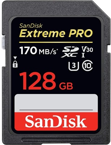SanDisk Extreme PRO 128GB SDXC UHS-I U3 V30 C-10 200MB/s
