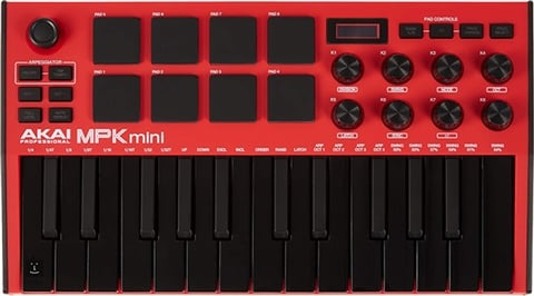 Akai MPK Mini MK3 25 Keys Mini Keyboard - Red, B