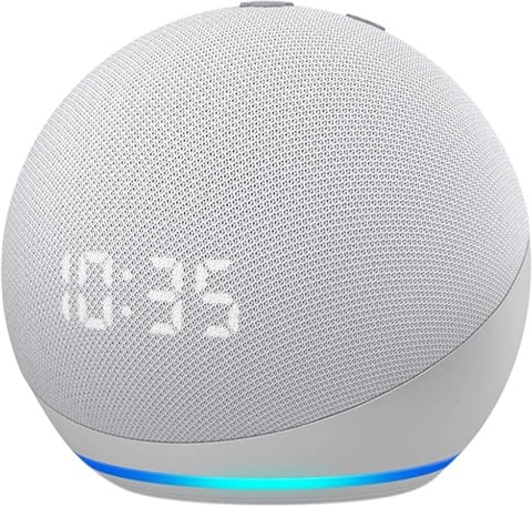 Amazon Echo Dot 4th Gen (B7W644) with Clock - Glacier White, B