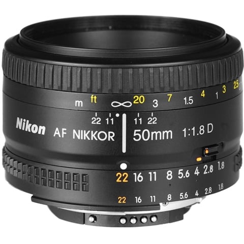 Nikon AF Nikkor 50mm f/1.8D Black Lens
